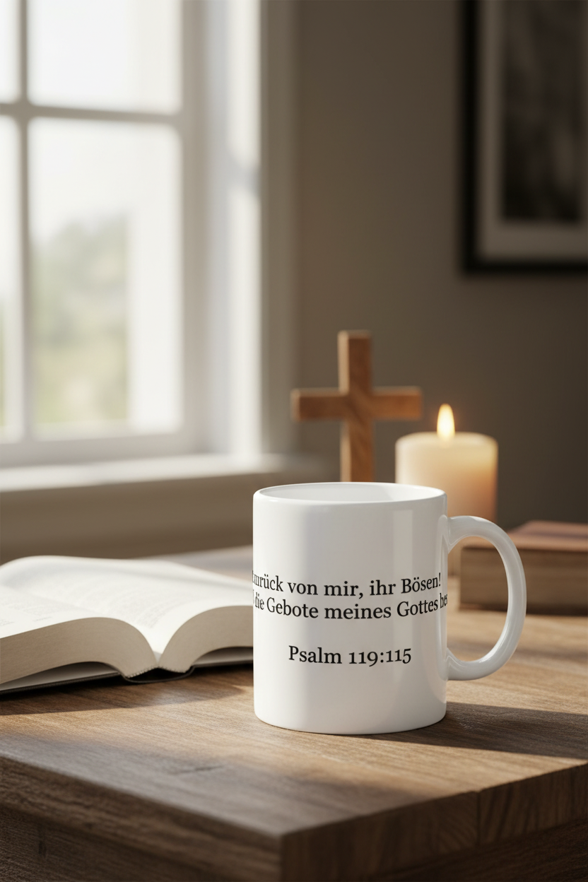 Kaffe Keramiktasse - Psalm 119:115
